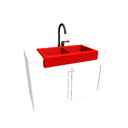 Cabinet Floor 600x1200 Double Sink Copper - Red