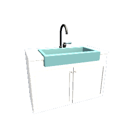 Cabinet Floor 600x1200 Big Sink Chrome - Turquoise