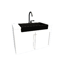 Cabinet Floor 600x1200 Big Sink Chrome - Black