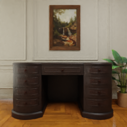Old Study Desk, Espresso Wood