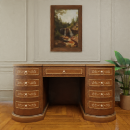 Old Study Desk, Pecan Wood