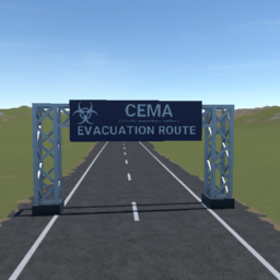 CEMA Evac route sign