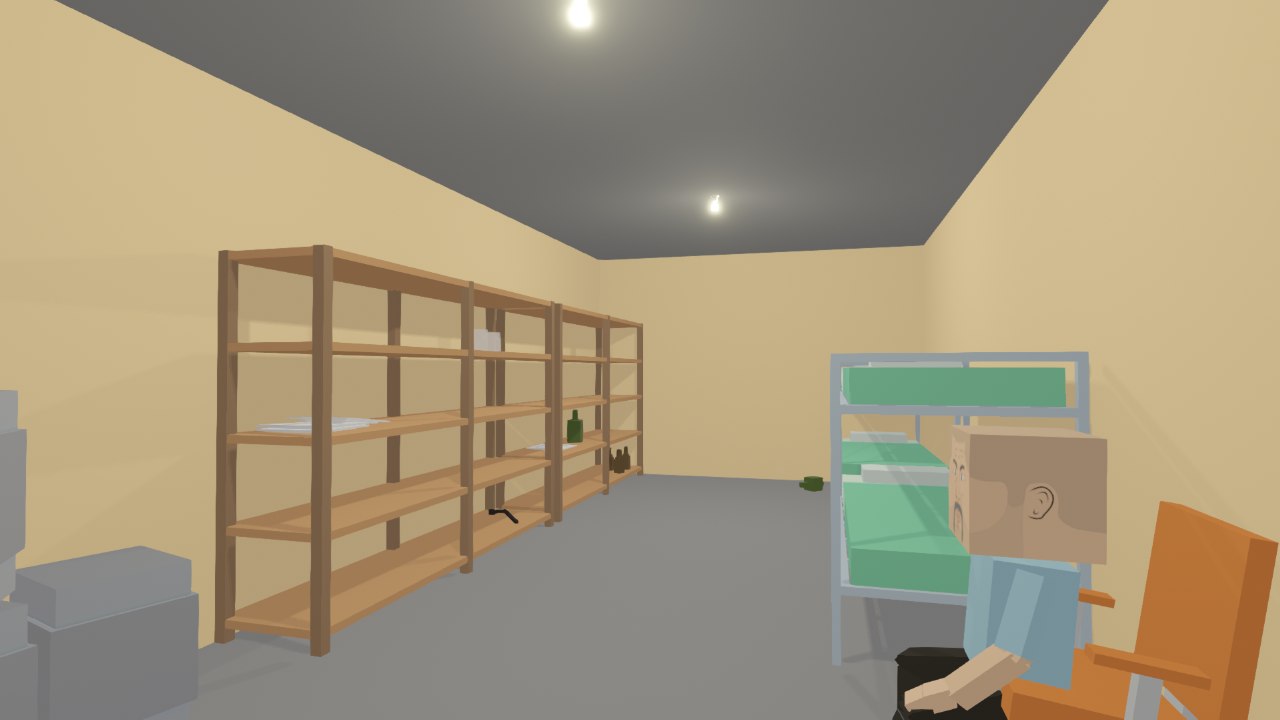 Biker bar bedroom and shelfs