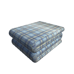 Folded Bedding blue tartan