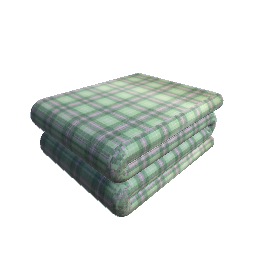 Folded Bedding green tartan