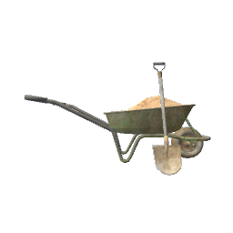 Wheelbarrow with sand
