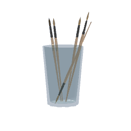 Glass with Painting Brushes