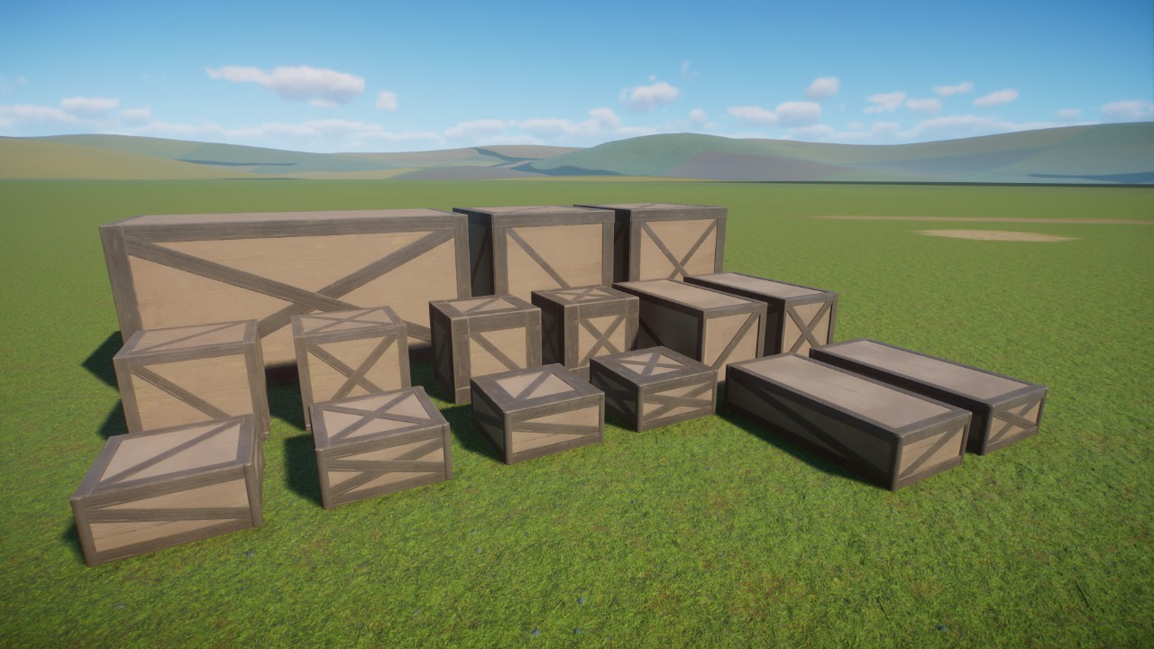 Wooden Crates Set