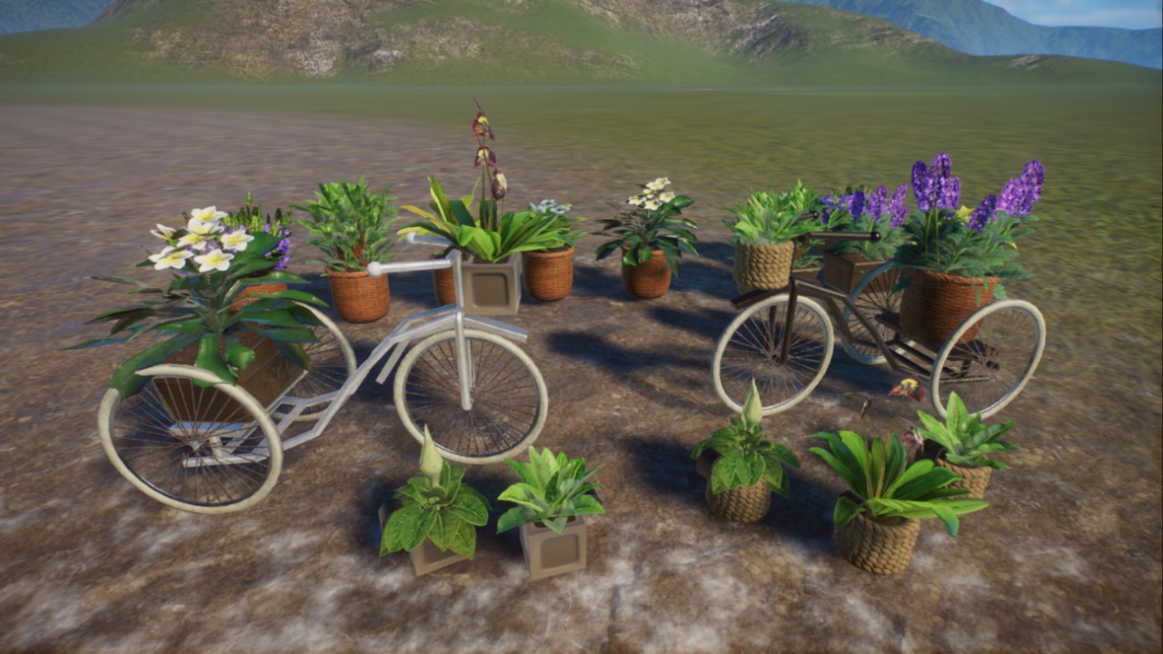 bicycle with flowers 21pieces, Fahrrad mit Blumen 21tlg.