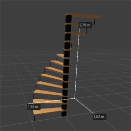 Spiral staircase metal and oak 2