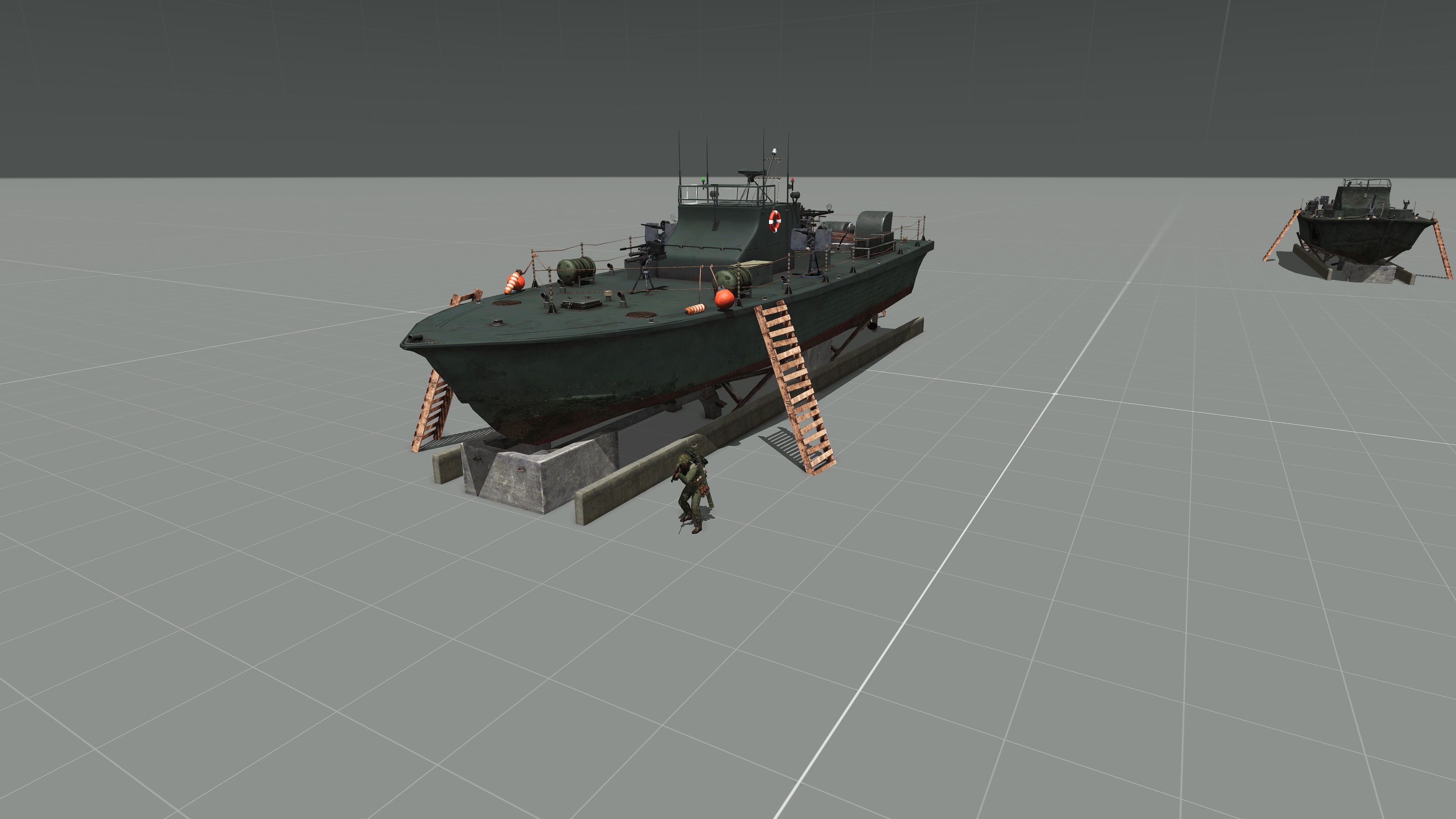PT Boat in process of being repaired