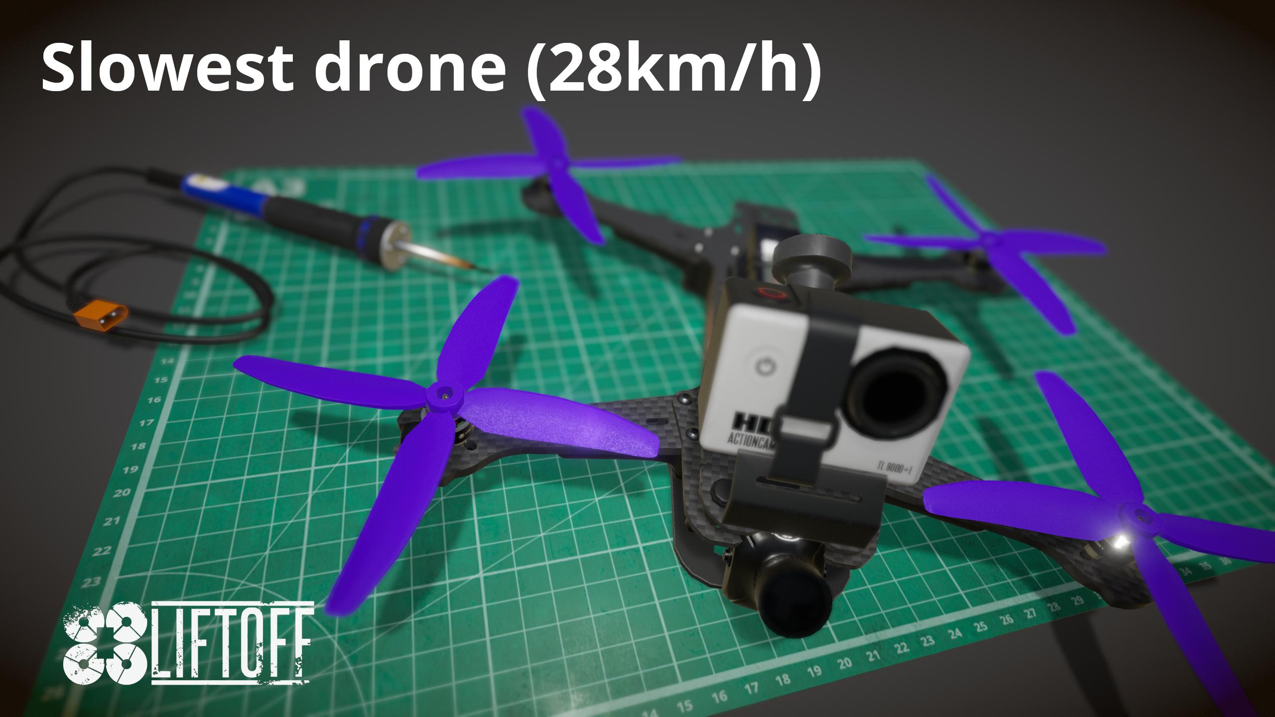 Slowest drone (28km/h)