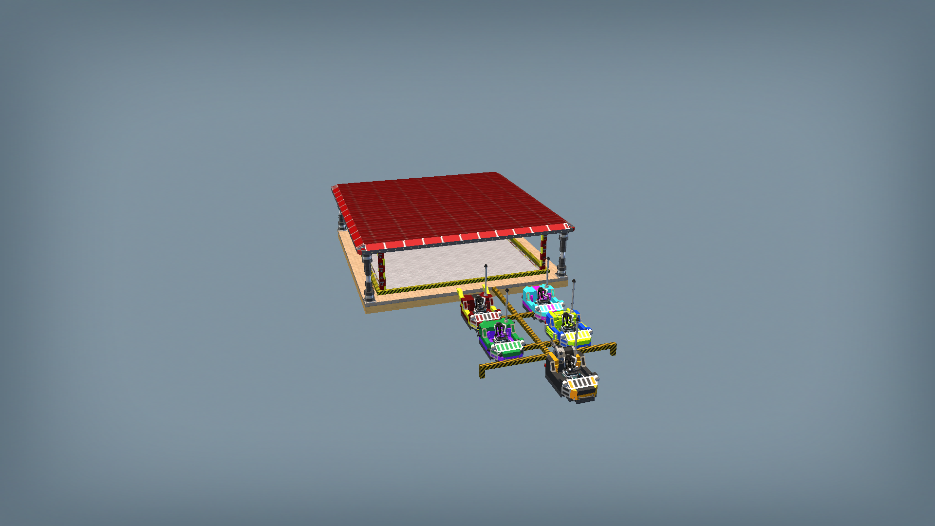 Bumper Car Arena with bumper cars