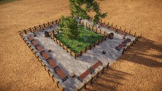 seating area and garden