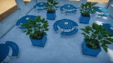 blue picnic shelter
