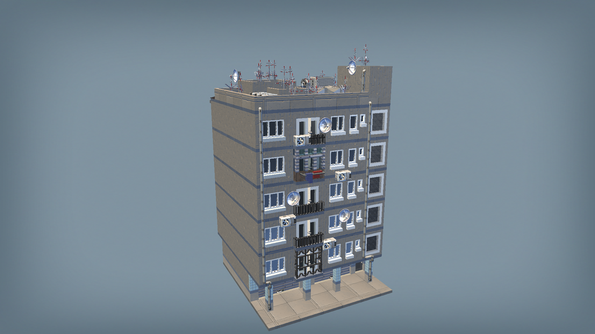 Asian(Japan) Urban Building 01a 5floors