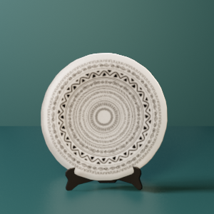 Decorative Plate on Stand 3, Mud Cloth