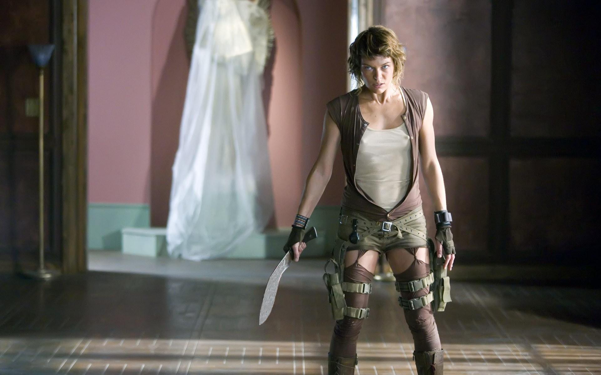 Resident evil - Milla jovovich + RE soundtrack - Flying through the air