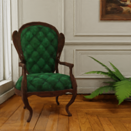 Victorian Tufted Chair, Green