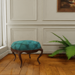 Victorian Tufted Foot Stool, Teal