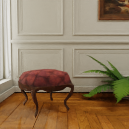 Victorian Tufted Foot Stool, Red