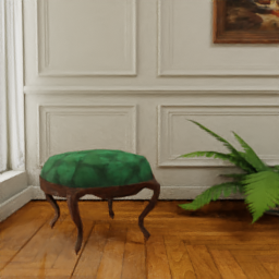 Victorian Tufted Foot Stool, Green