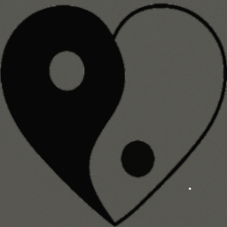 Yin Yang Heart Wall Cutout