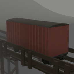 Narrow Gauge Boxcart (Polished)