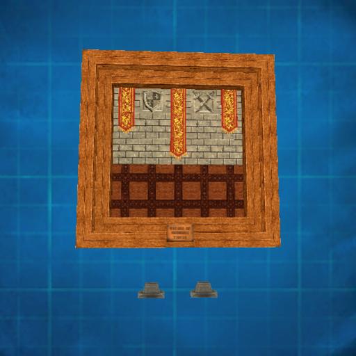 Medieval painting in a wooden frame