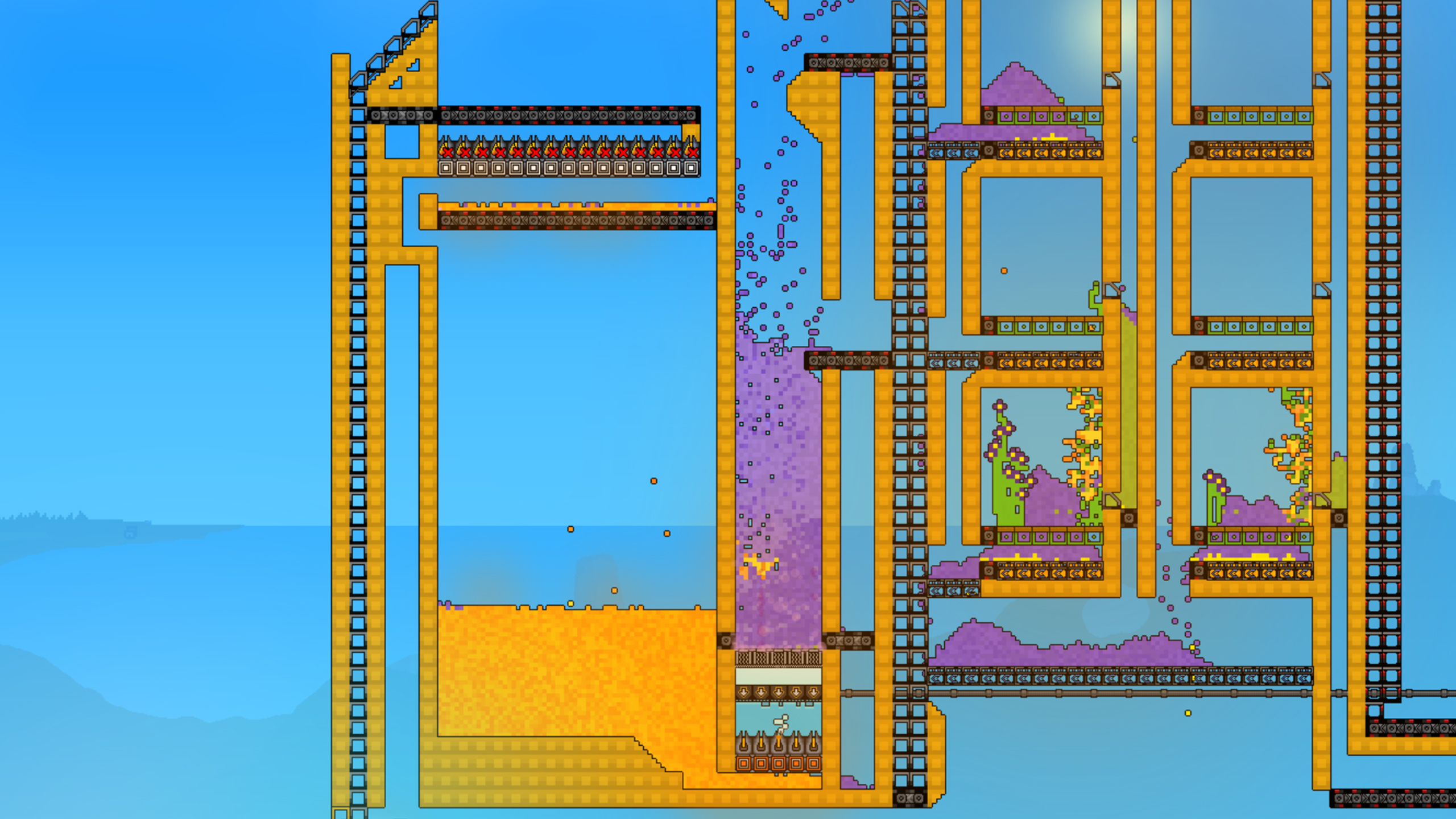 Sandustry thermal refining setup showing hot and cold processing