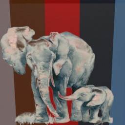 Watercolor Elephants Transparent Wall Decal