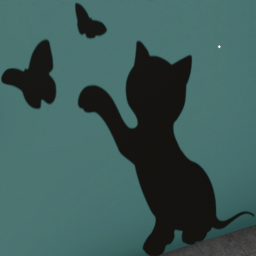 Playful Shadow Kitten Wall Cutout