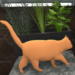 Orange Cat Statue