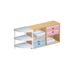 Double Counter With Side Shelf