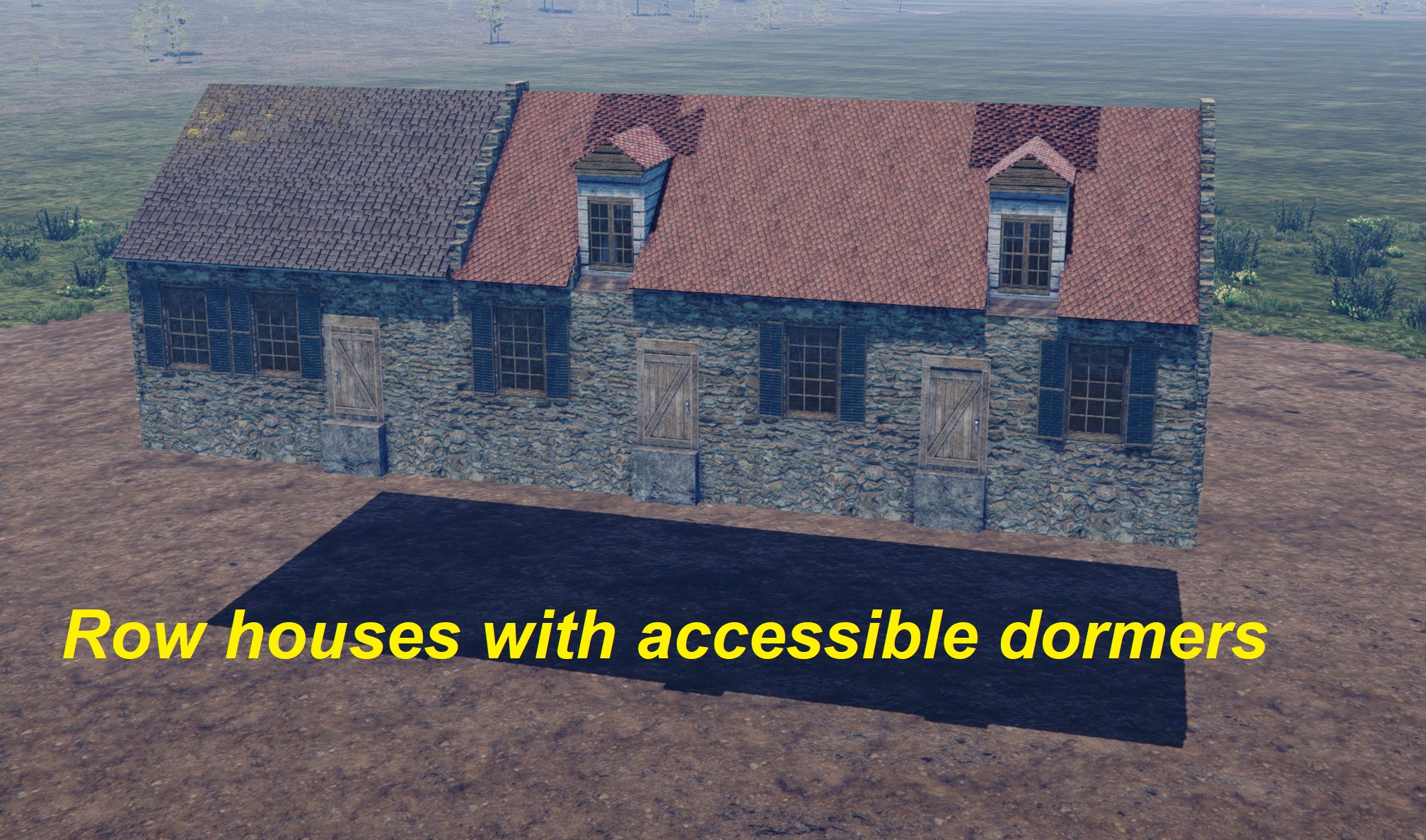 Rowhouses with accessible dormers