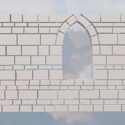 Medival wall with one window