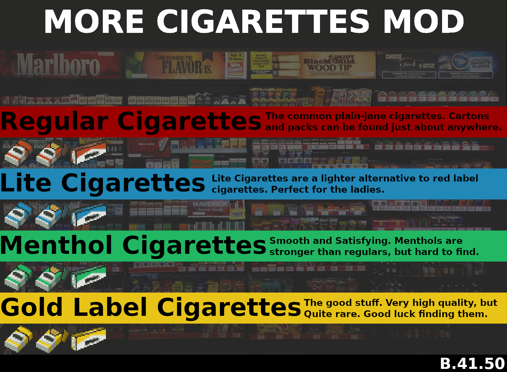 Steam Workshop::More Cigarettes Mod, Build 41.71