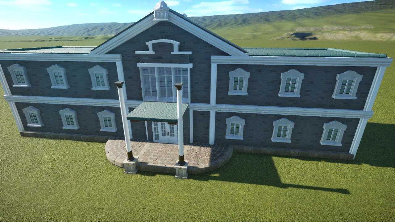 Main Street Building Gray Bricks