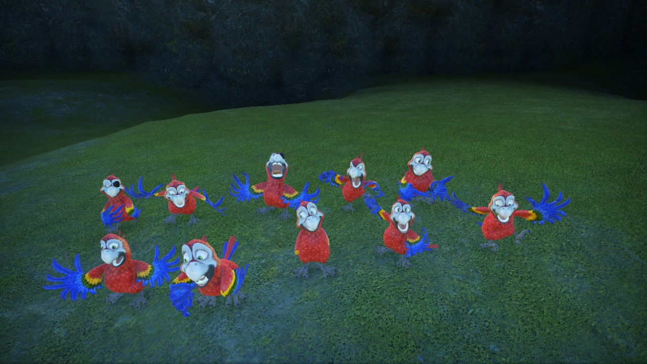 10 parots red - perroquets rouge