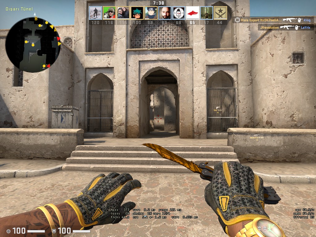 Captura de CS2 con cuchillo mariposa y guantes Omega