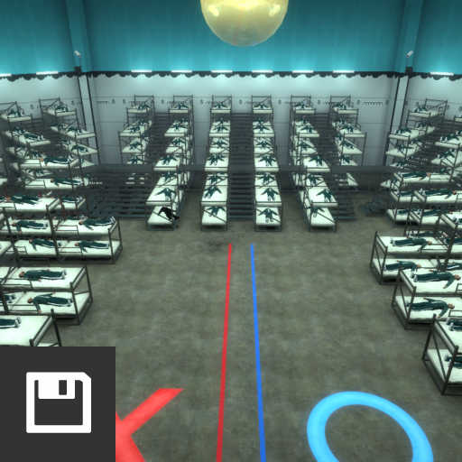 Squid Game facility with guards and players