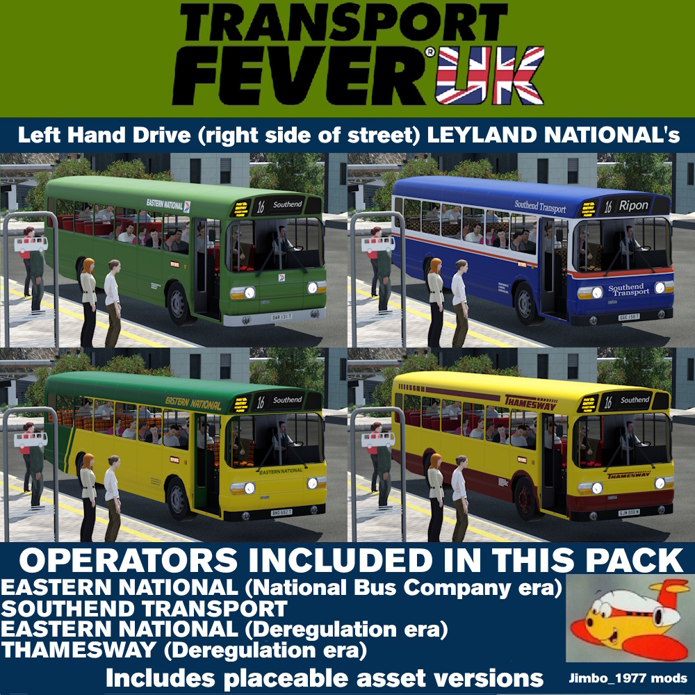 LHD (right side of street - default/vanilla) Leyland National B-Series - Jimbo_1977 Repaints