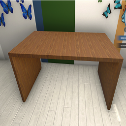 Basic Desk-Table with a darker medium wood finish