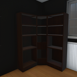 Wooden Corner Shelves Dark Wood