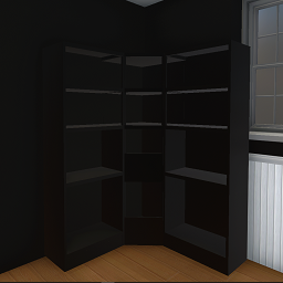 Wooden Corner Shelves Black