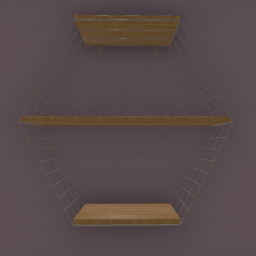 Wire and Wood 6 sided Shelf Larch and Cream Not Static