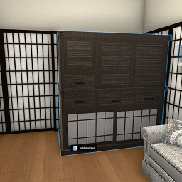 Reconstitued Ebony Tanza Storage Unit