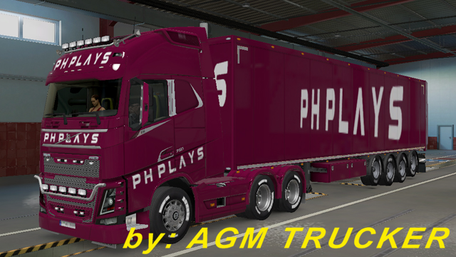 SKIN TRUCK VOLVO FH REBOQUE (ROSA) PH PLAYS OK - CANAL AGM TRUCKER