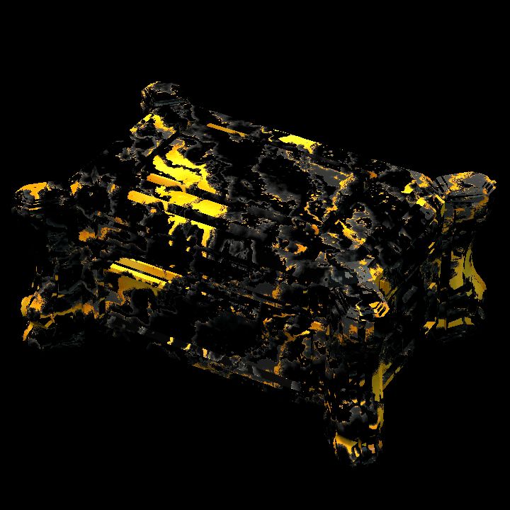 Chest, Black & Yellow Marble
