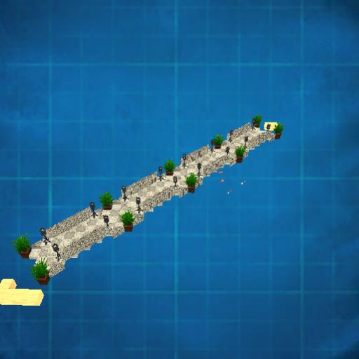 Long angled stone bridge